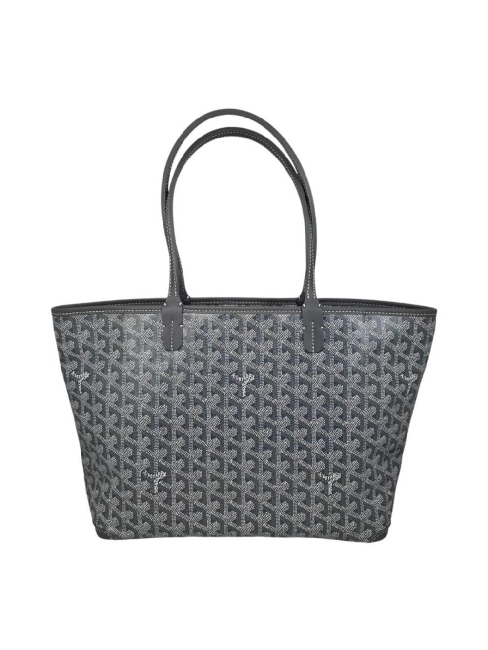 Goyard Tote Bag Artois PM Goyardine Canvas Leather Logo Gray